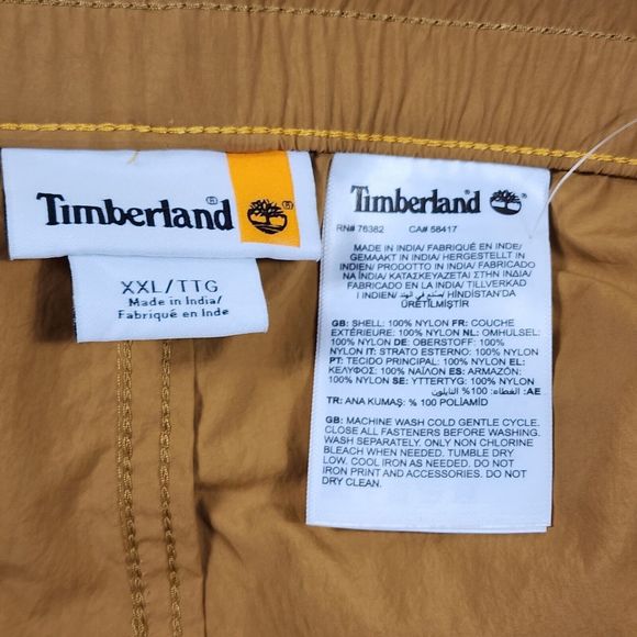 Timberland Cargo Shorts Mens 2XL Wheat Brown Outdoor Hiking Logo Quick Dry - Picture 10 of 10